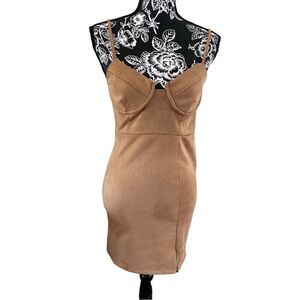 Flawed Papaya Balconette Suede Dress Formal Career Workwear Occupational